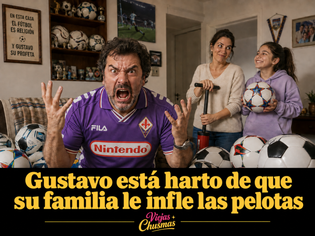 Hombre agotado mientras su familia lo molesta en casa