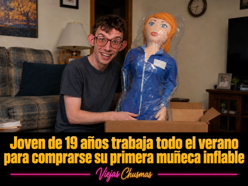 Joven mostrando orgulloso la compra que hizo después de trabajar todo el verano