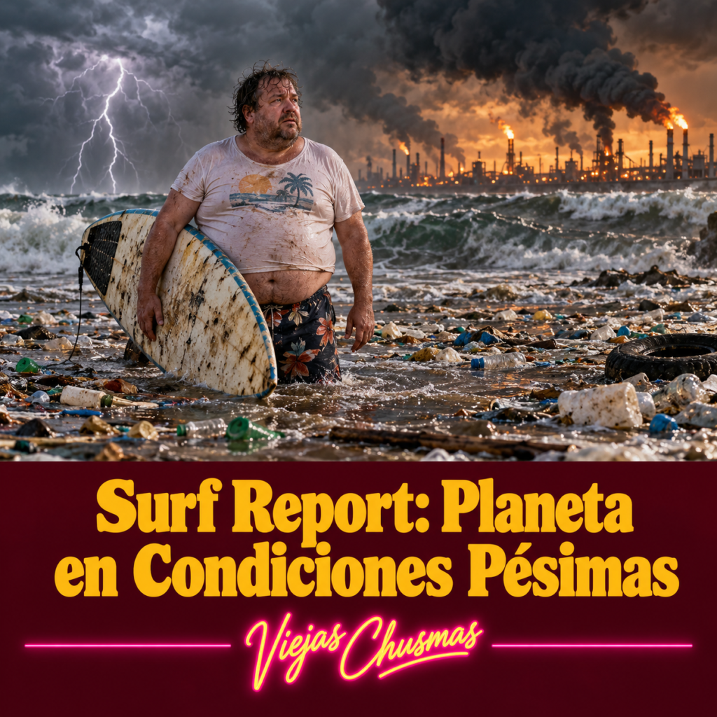 Surfista observando condiciones pésimas en el océano