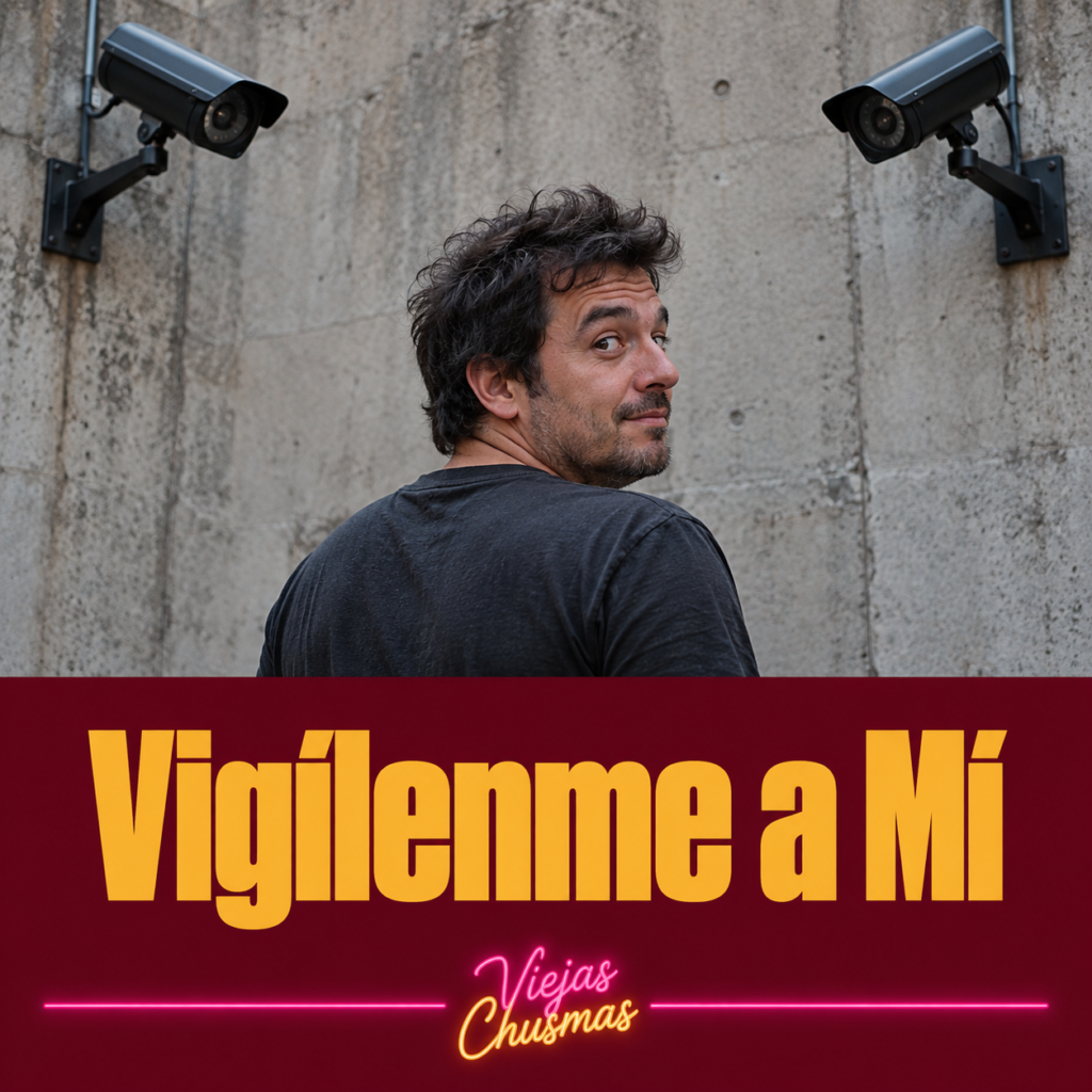 Hombre mirando una cámara de vigilancia
