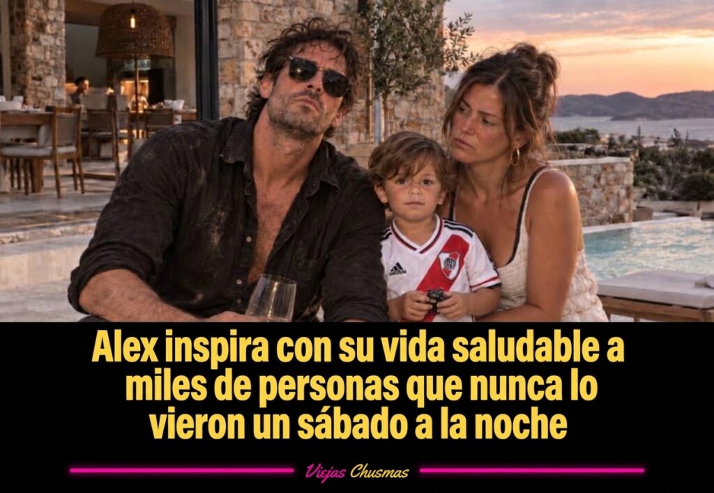 Hombre mostrando una vida saludable en redes sociales