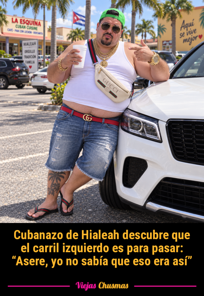 Conductor cubano de Hialeah manejando por el carril izquierdo