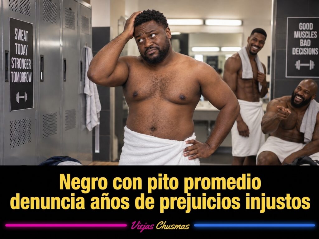 Hombre denunciando prejuicios sobre el tamaño del pene