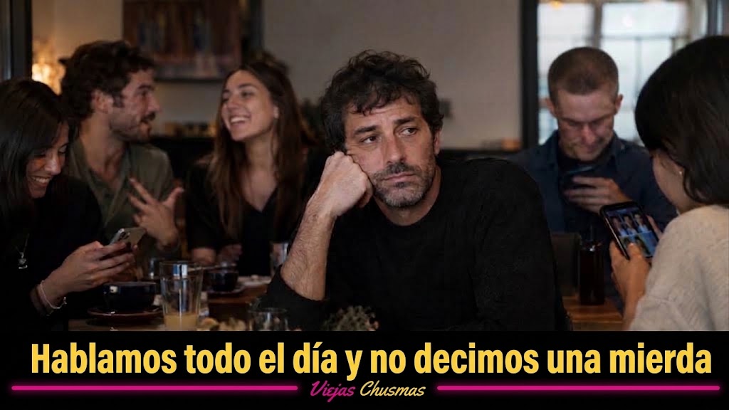 Personas hablando y mirando sus celulares sin decir nada importante