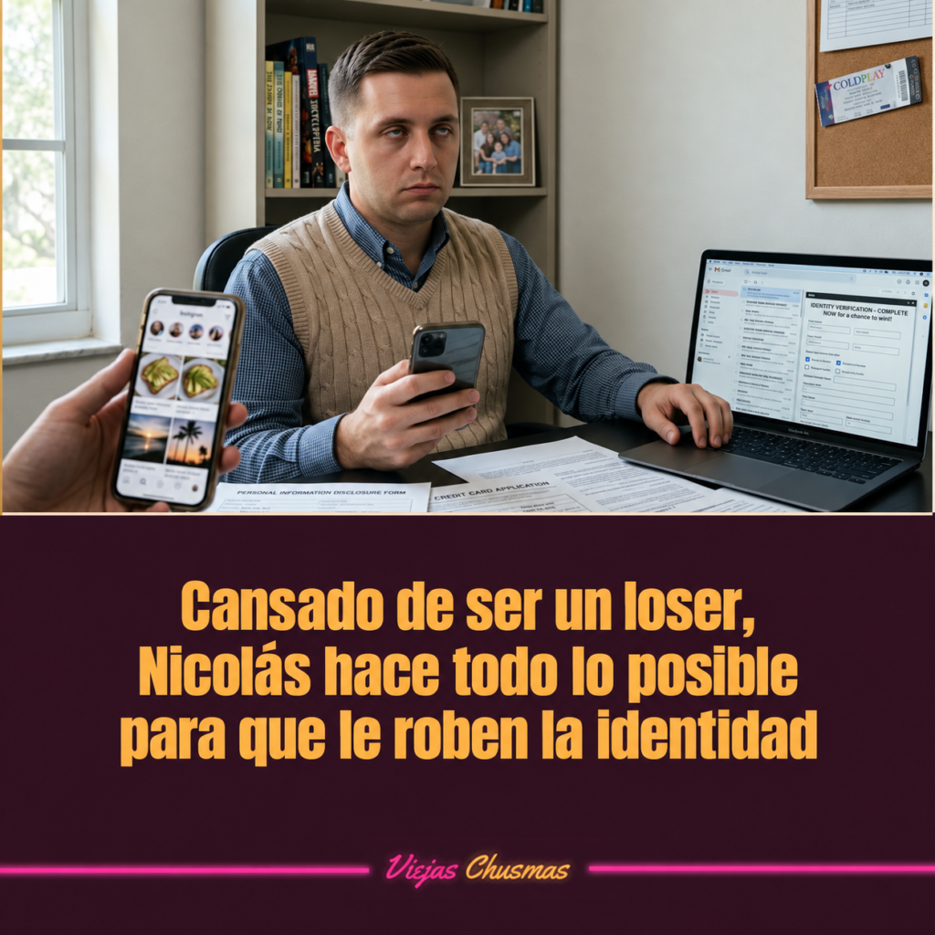 Hombre intentando que le roben la identidad