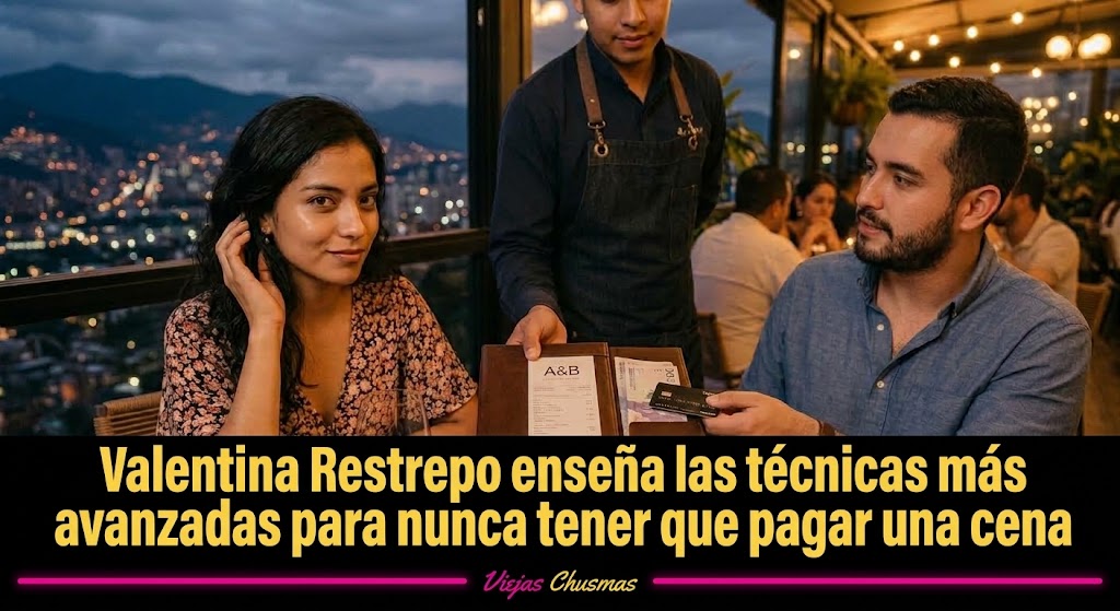 Mujer en una cita dejando que otra persona pague la cena